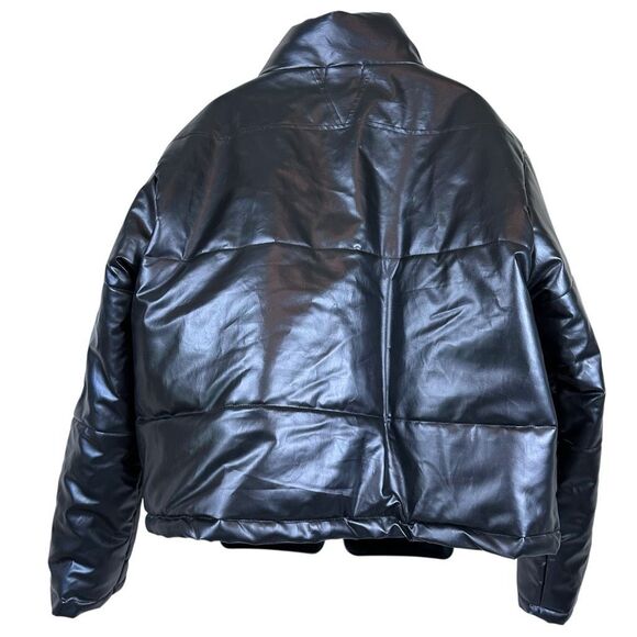 MNML Black Oversized Cropped Puffer Jacket Size XL - Picture 7 of 11